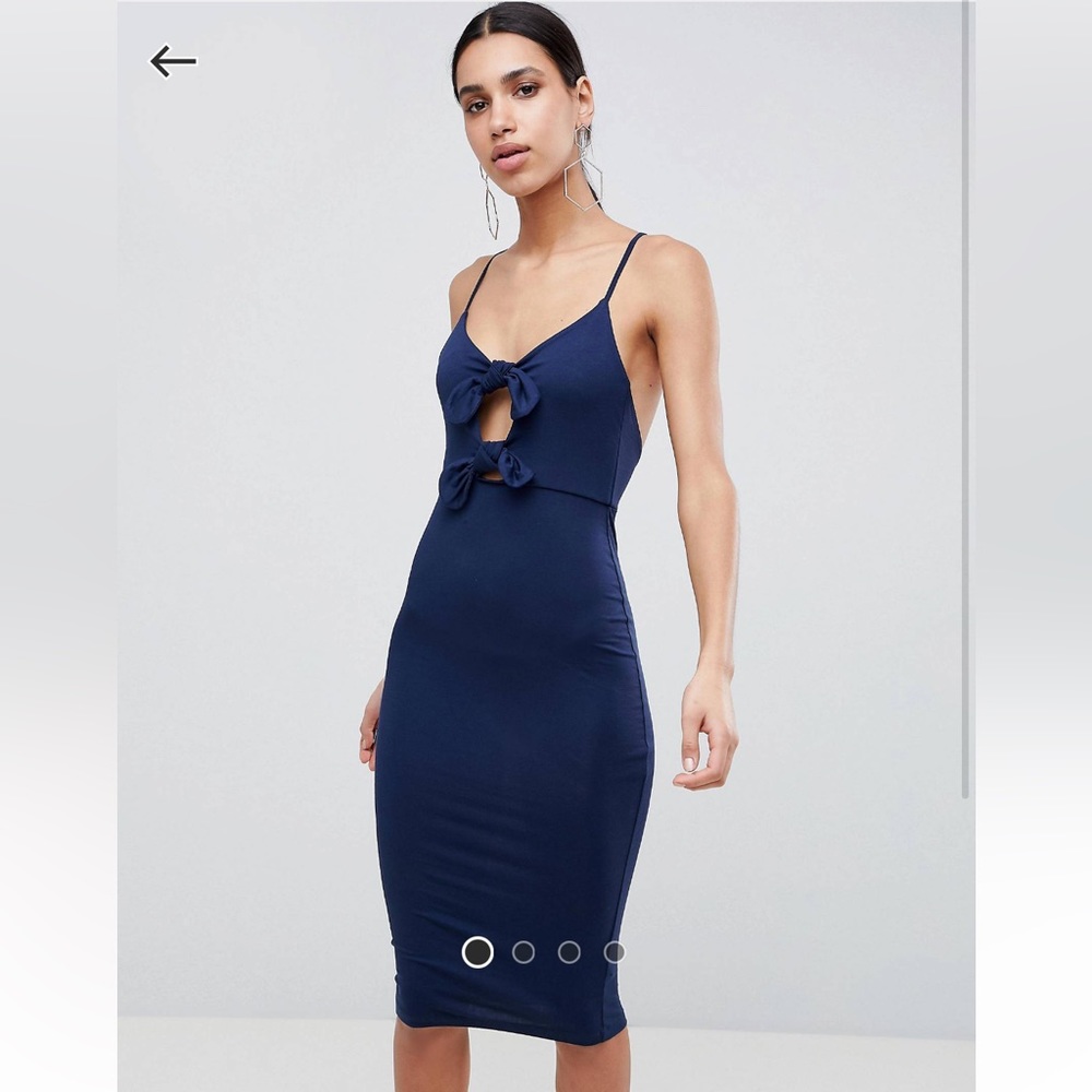 Double bow, low back midi